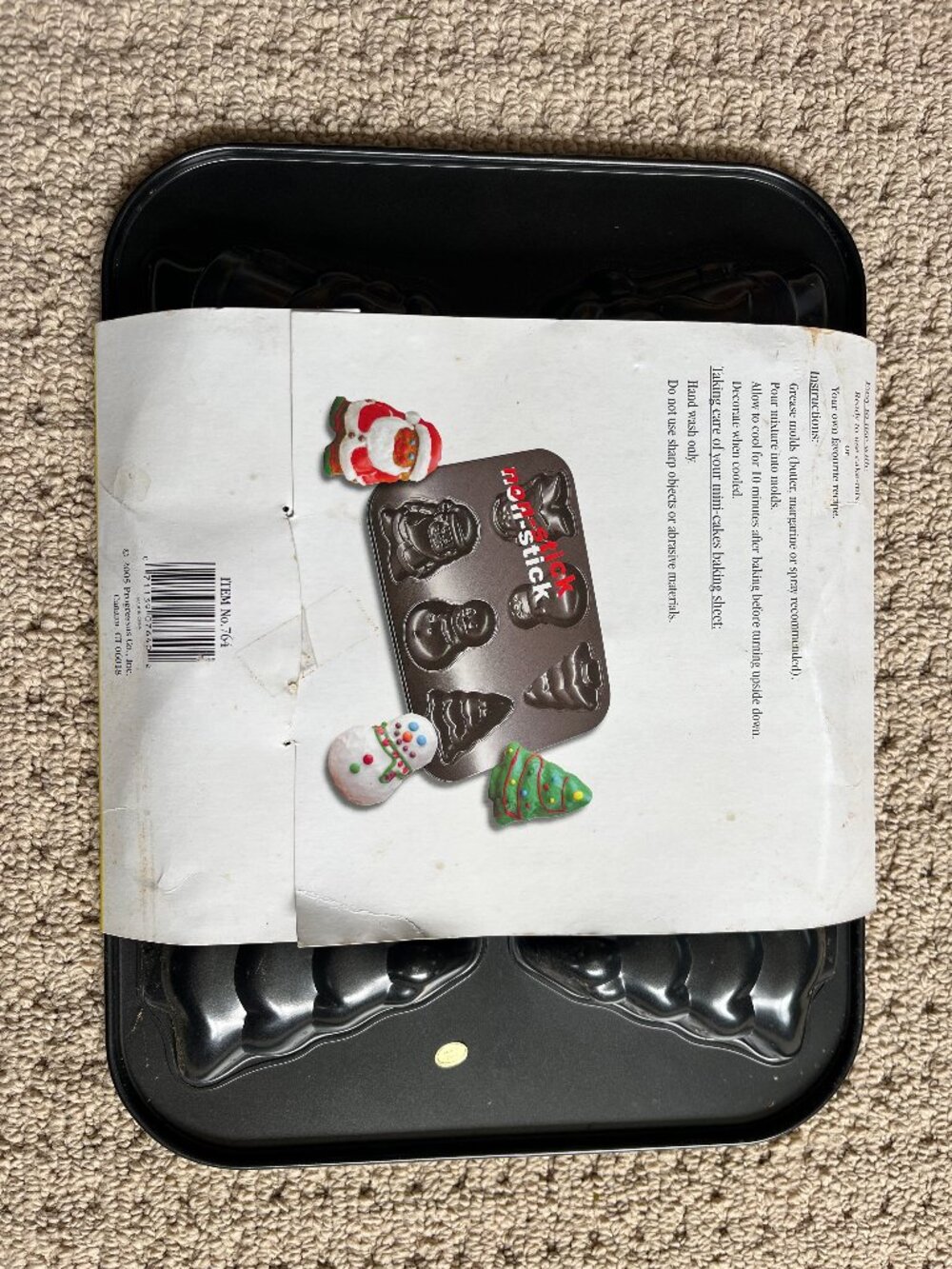 Progressus Christmas Mini Cakes Non Stick Baking Pan Holiday Mold